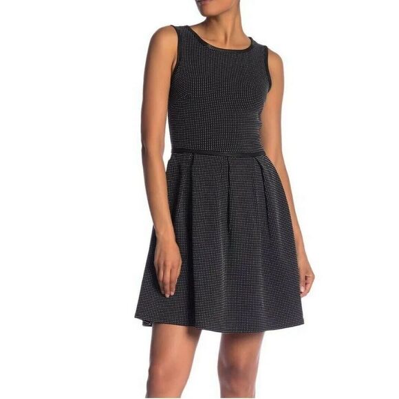 Max Studio Dresses & Skirts - Max Studio NWT Pin Dot Pleated Fit-and-Flare Dress size M